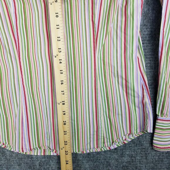 J.Crew Shirt Womens 2 Button Up Striped Stretch Business Career Office Formal - Picture 9 of 11
